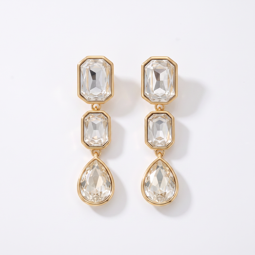 Luster Crystal Drop Earrings