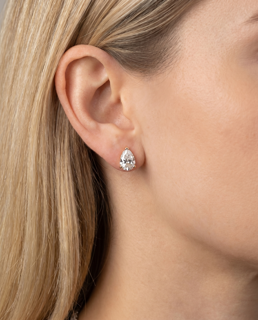 Classic Pear Stud Earrings